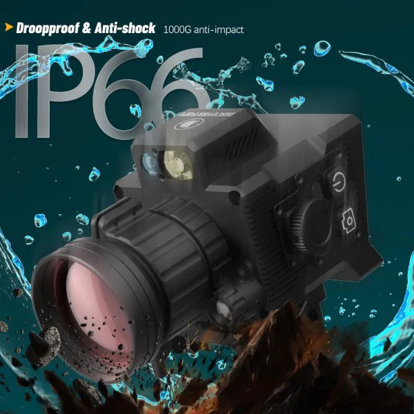 DTS642 Tactical Thermal Scope — Monocular Infrared Clip-On with 4 Pseudo-Color Modes, WiFi & Shockproof Design for Hunting