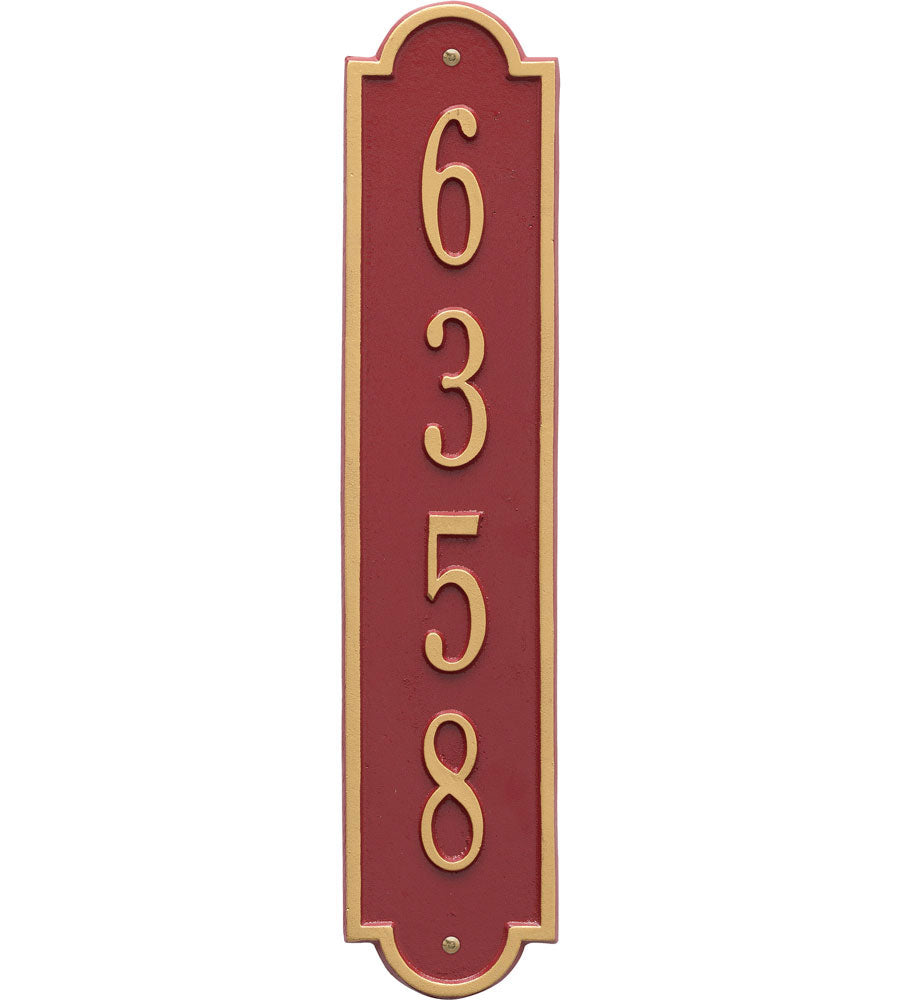 Richmond Vertical Home Address Plaque