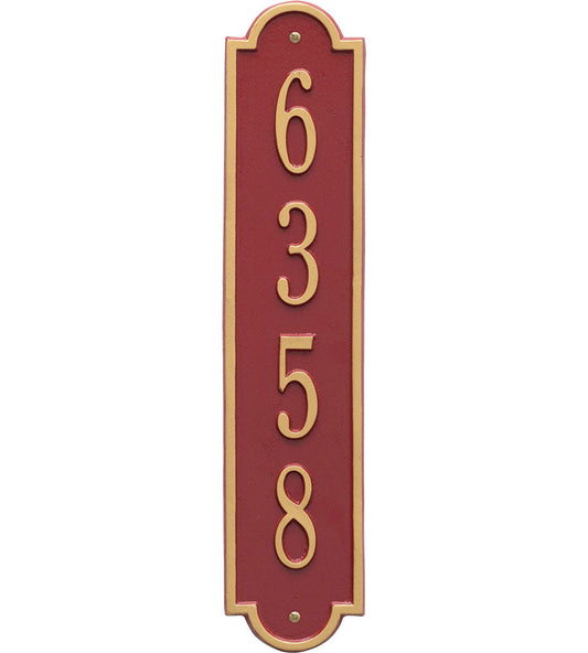 Richmond Vertical Home Address Plaque