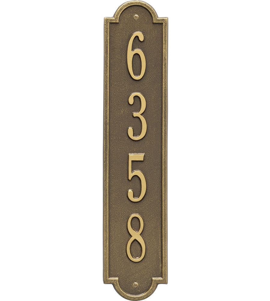 Richmond Vertical Home Address Plaque