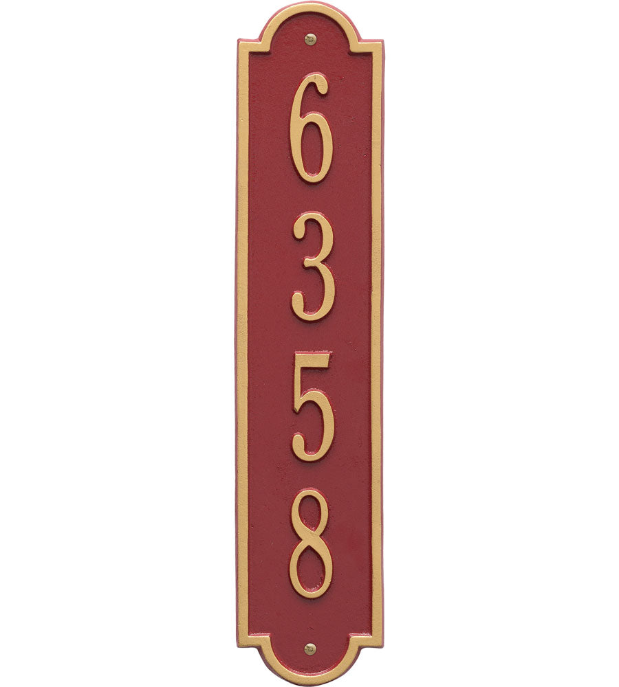 Richmond Vertical Home Address Plaque
